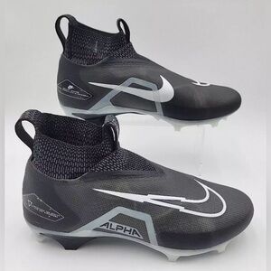 Nike Alpha Menace Elite 3 Flyknit Football  Black White Men Size 11.5 NEW
